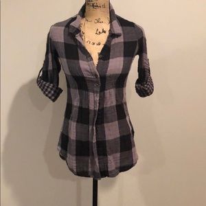 Love Stitch Fitted Light Flannel Top